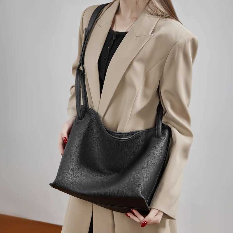 Hifashion Cowhide Genuine Leather Handbags For Women New 2026 Designer Shopping Totes Work Ladies Shoulder Crossbody Bags H260306