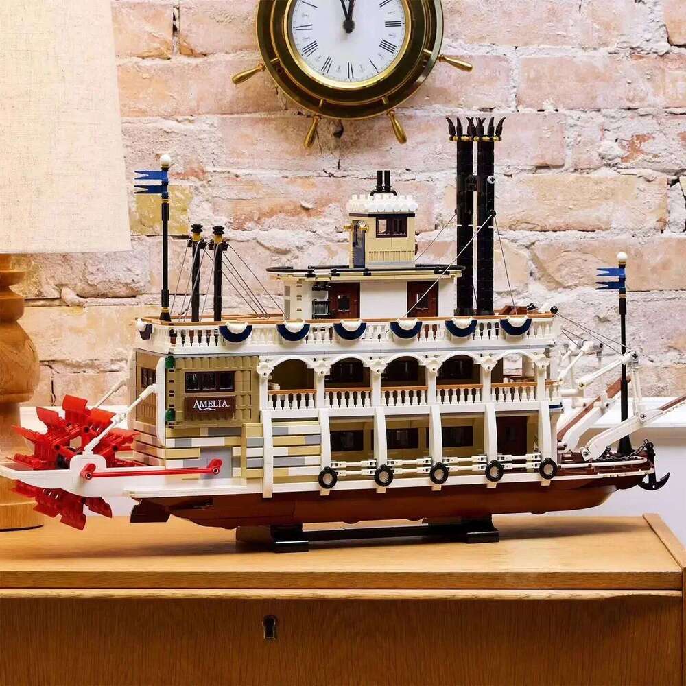 4090PCS River Steamboat Ship Model Building Blocks Boat MOC Construction Bricks Home Decoration Toy Gift For Children Adult Z260305