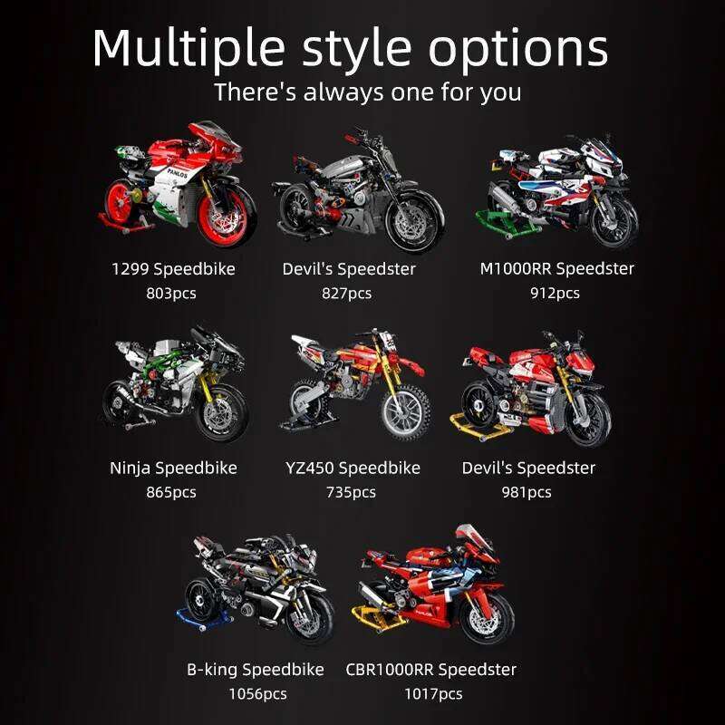 MOC City Technical Super Motorcycle Racing Motorbike Model Building Block DIY Locomotive Brick Toys for Children Boys Gifts Z260306