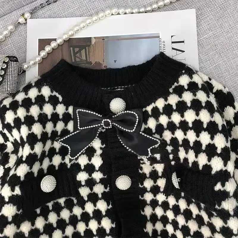 Womens Korean fashion long-sleeved knit sweater cardigans outwear coat butterfly knitting all-match fashion M260306
