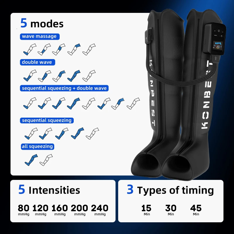 Leg Massager Air Pneumatic Compression Boots Athlete Pump Controller 240mmHg Dropship Therapeutic Leg Recovery Massage Machine 260304