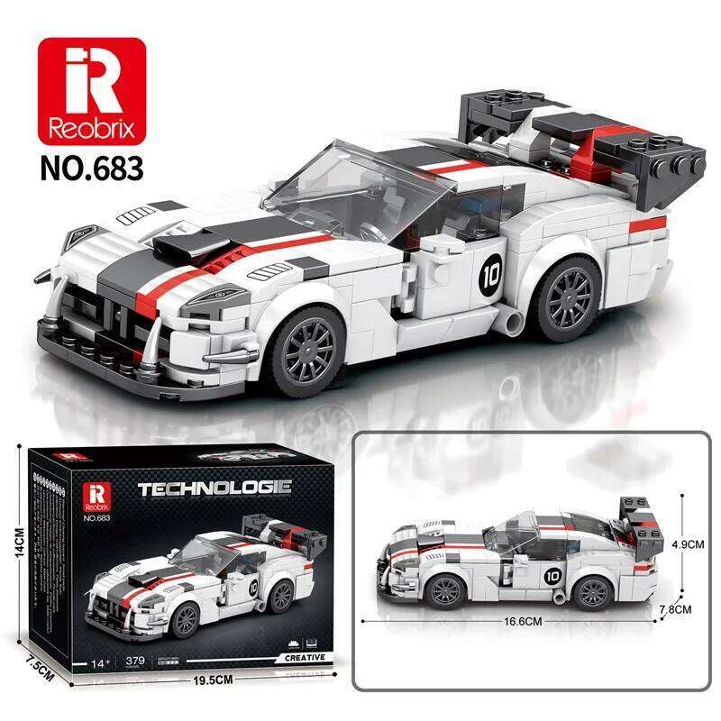 379PCS City Racing Car Building Blocks Sport Vehicle Model Bricks Desktop Ornaments Kids Educational Toys Holiday Gifts Z260305