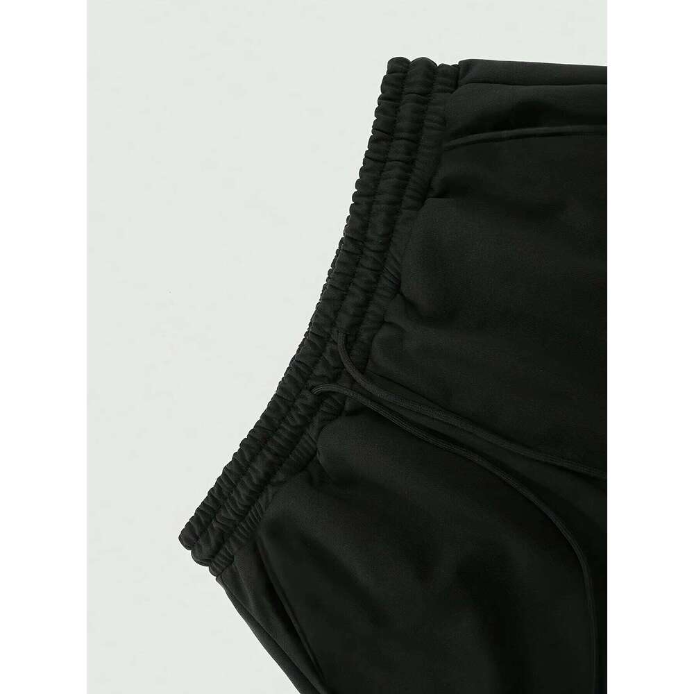 Men's versatile solid color drawstring loose casual sports trousers, suitable for all seasons streetwear men pants
