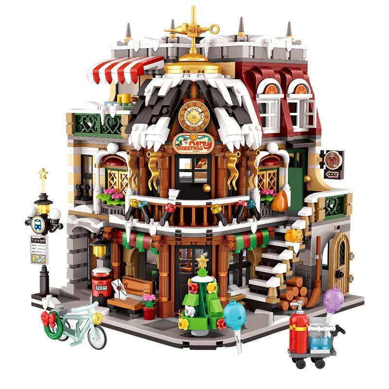 Creative Expert Christmas Cafe City StreetView Building Block Mini Brick Modular House Santa Claus Tree Toys For Kids Gift Z260305