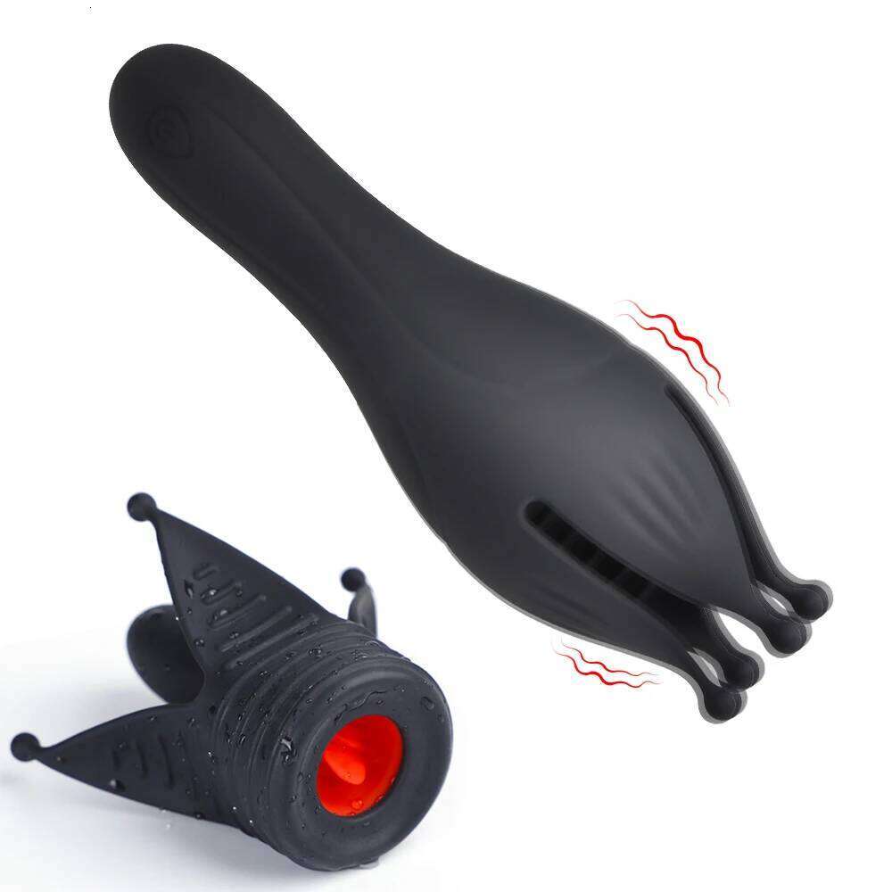 Glans Trainer for Men Powerful Vibrating Penis G Spot Masturbator Soft Fingertip Prolong Endurance Massage Vibrator Erotic Toys W260305