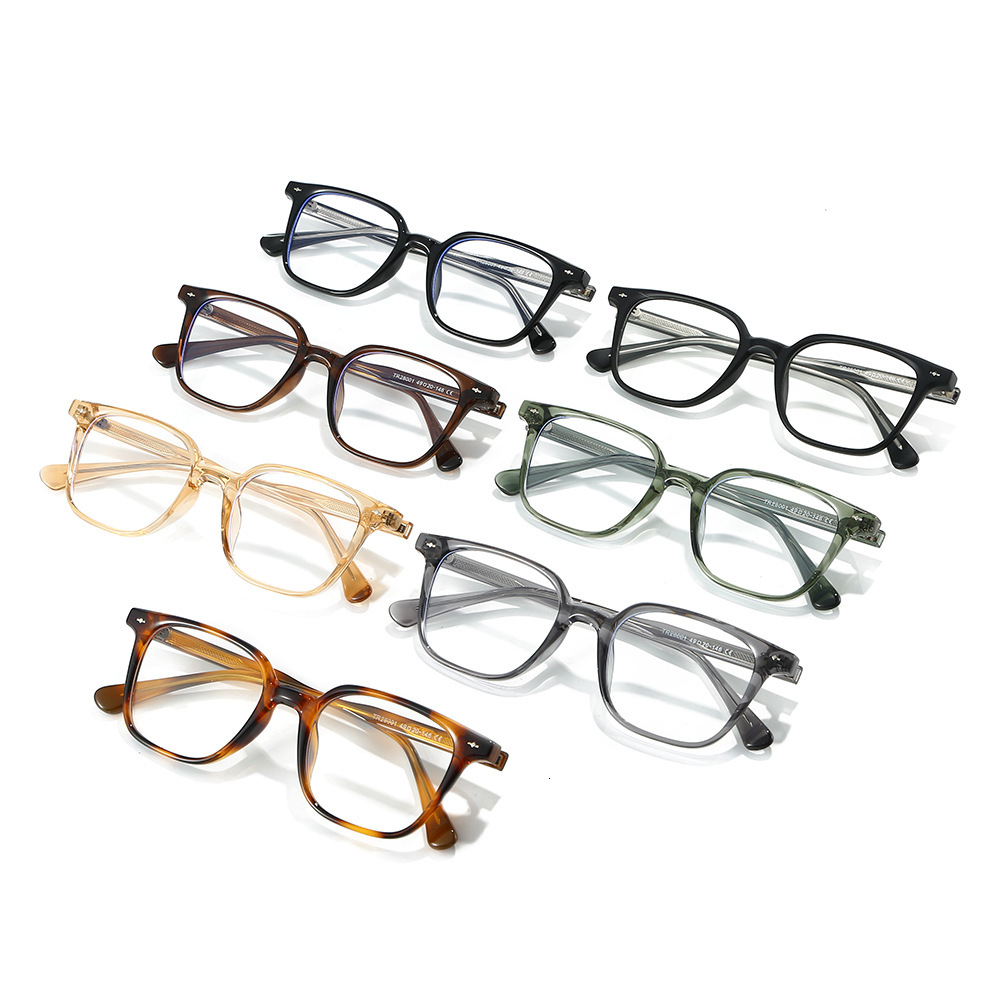 New 25 classic square glasses with TR90 frame for men women, featuring pin-foot design, high-end feel, and blue light protection
