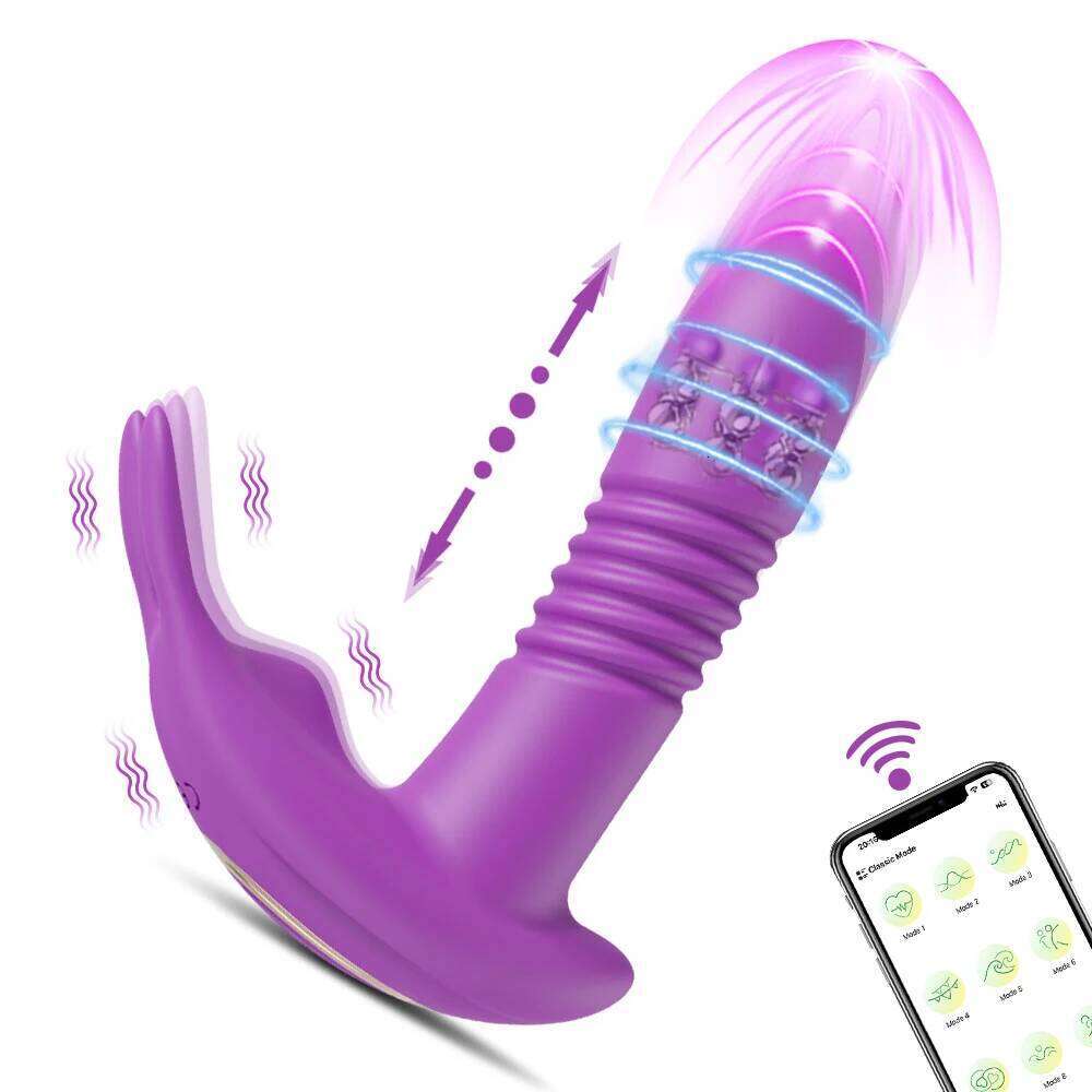 APP Thrusting Vibrator for Women Rotating Telescopic Dildo Bluetooth G Spot Clitoris Stimulator Sex Toy Female Masturbation W260305