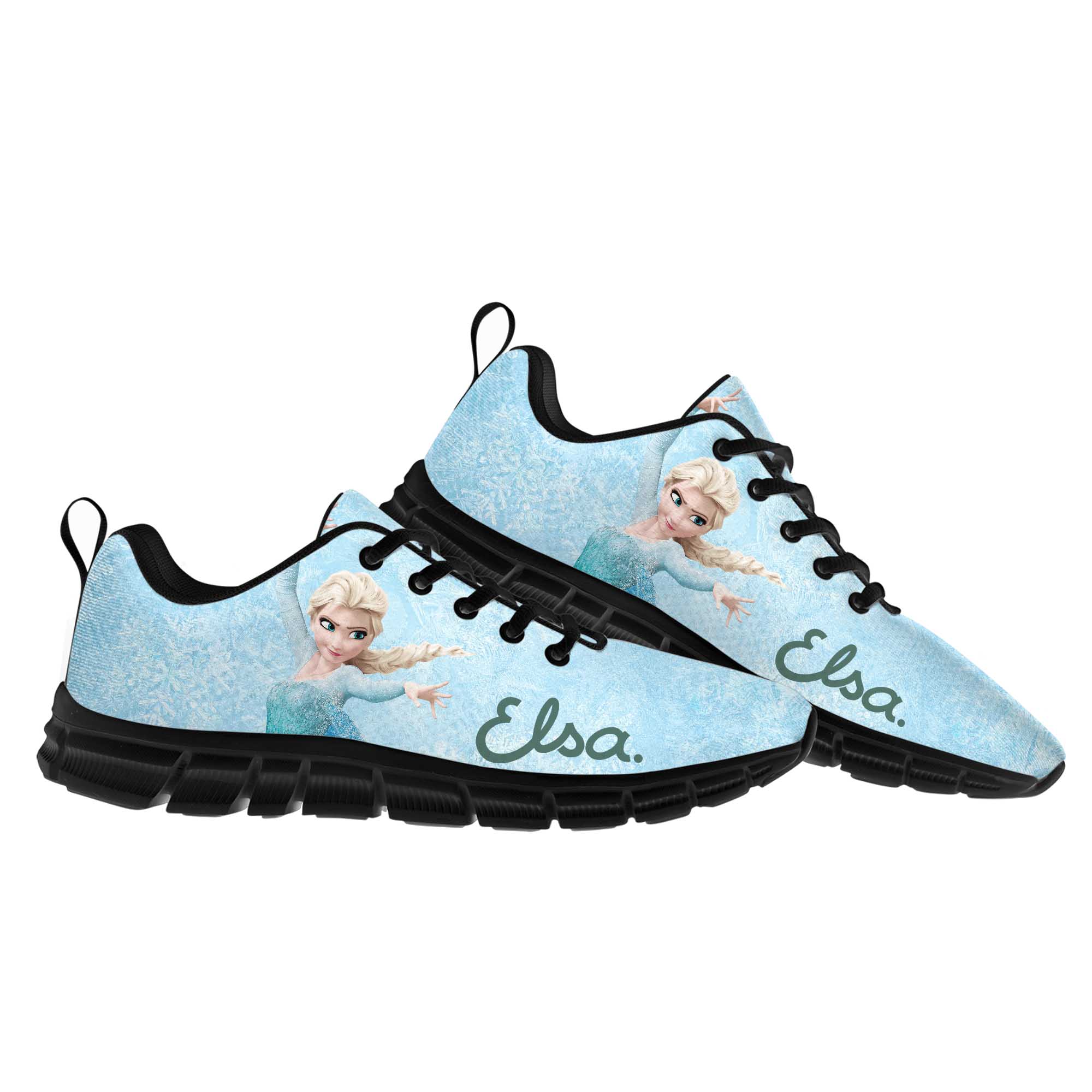Elsa Anna Sports Shoes Man Woman Boys Girls Disney Cartoon Frozen Decorate Sneakers Design Your Photo Logo Text Walking Shoes Walking Shoes Custom Sho