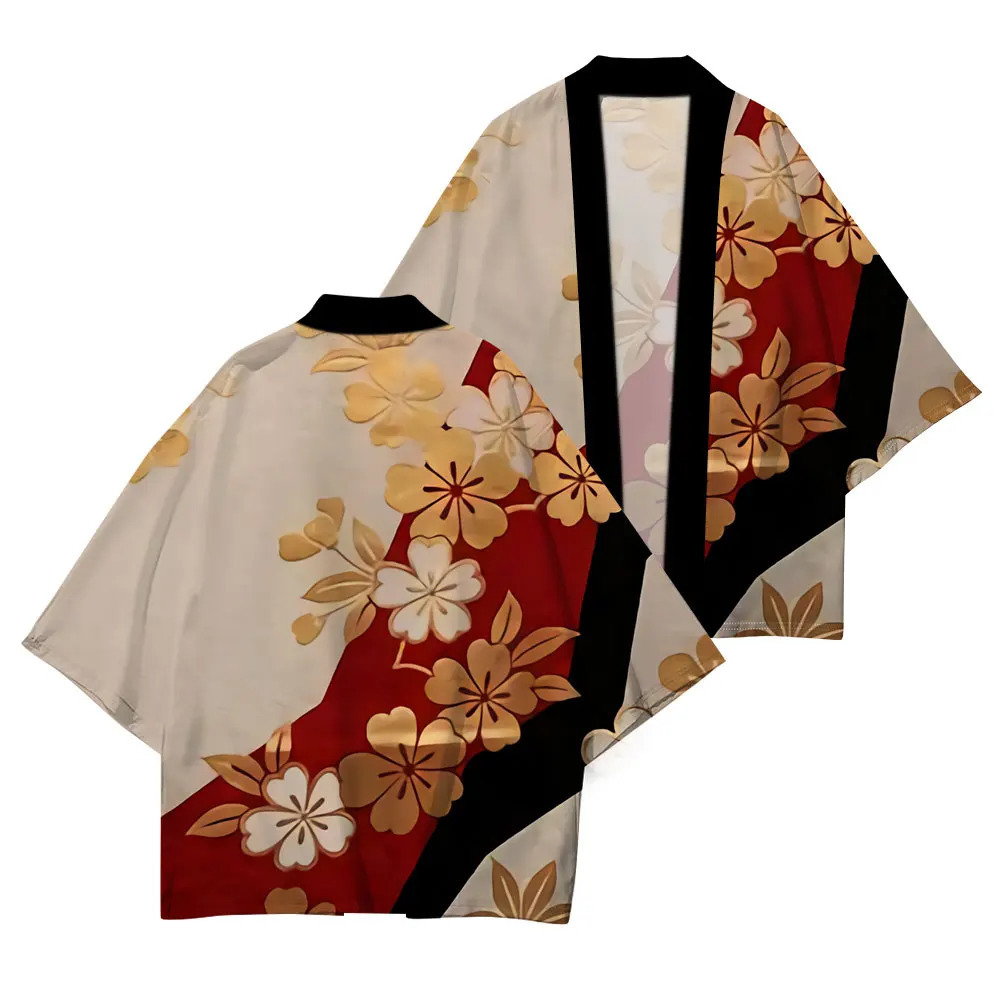 Japanese Traditional Dress Kimono Cherry Blossom Print Casual Comfort High Quality Half Sleeve Summer Fashion 260228