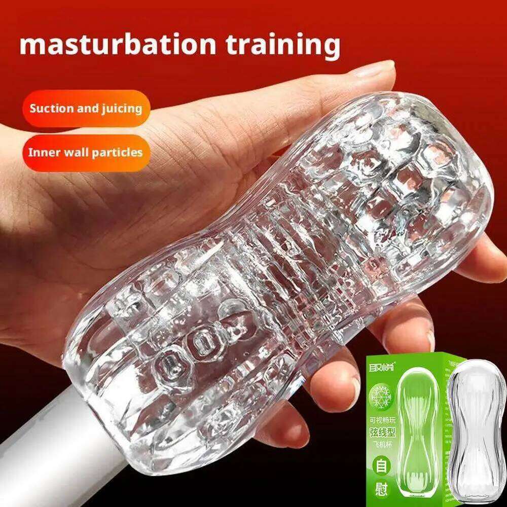 Transparent Male Masturbator Cup Pussy Vaginal For Men Penis Pump Glans Sucking Delay Exerciser Sex Toys Adults Erotic W260305