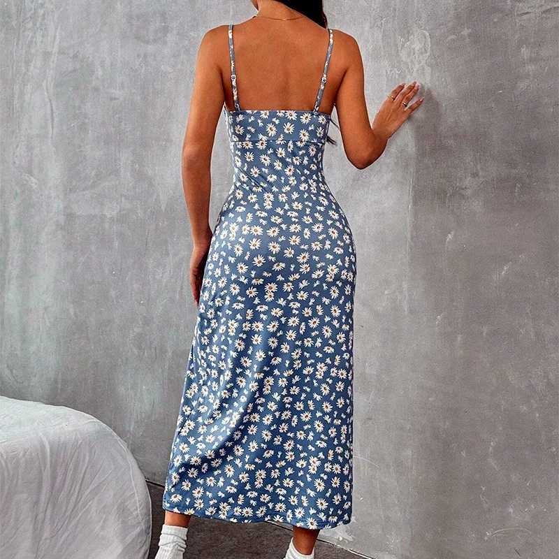 New sweet summer halter-top floral dress X260306