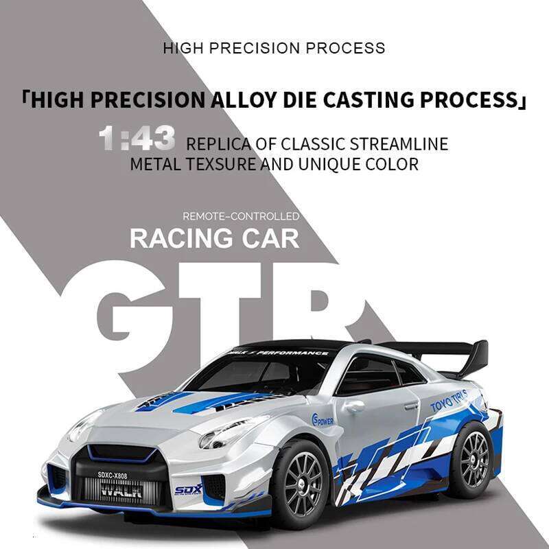 1:43 RC 4wd Drift With Gyro Alloy Remote Control Car Toy Gift For Children Boys Christmas Halloween Gifts C260305