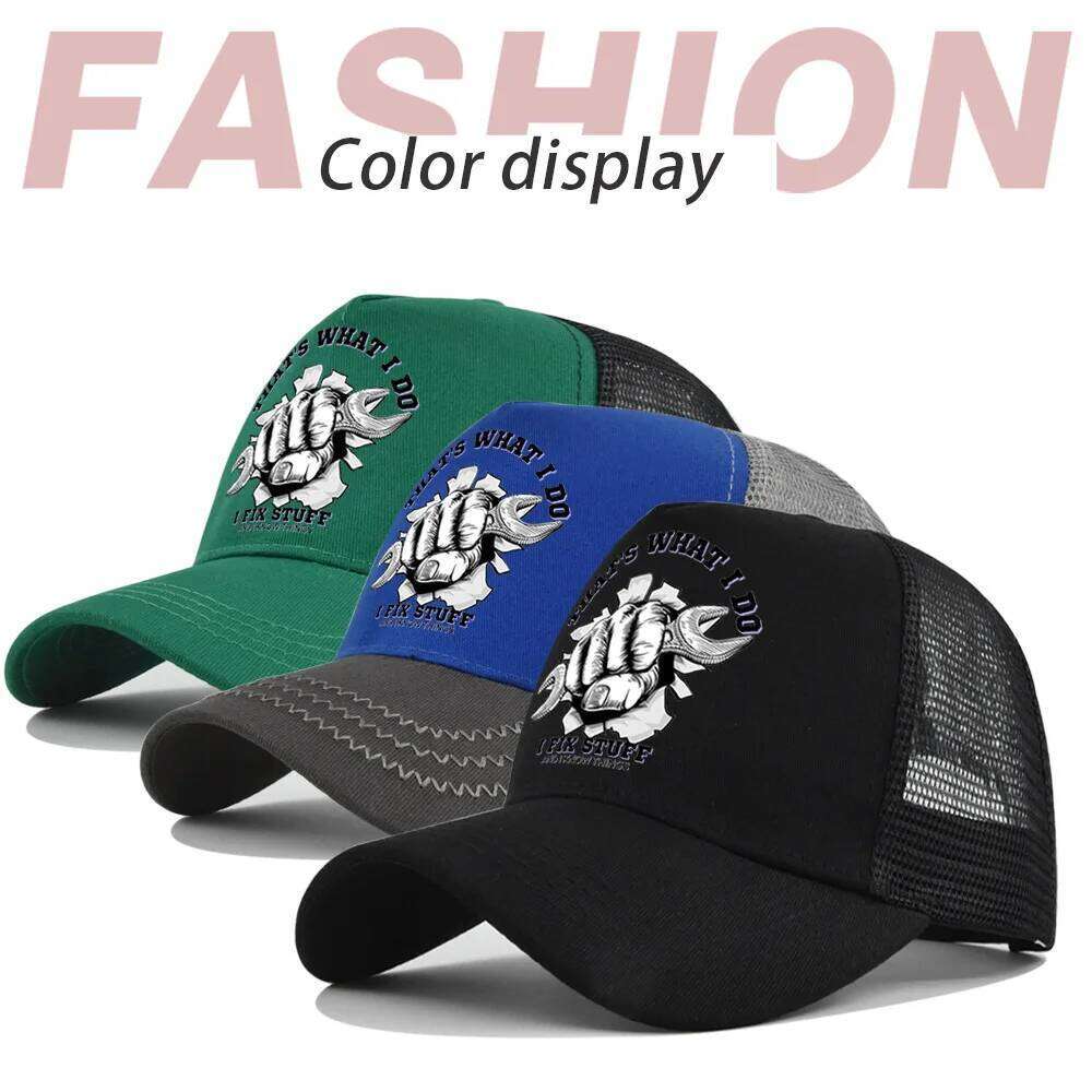 New Fashion Spring Summer Printed Mesh Breathable Baseball Cap Gorras Personality LOGO for Men WomenCouples Visor Hat Casquette Y260304