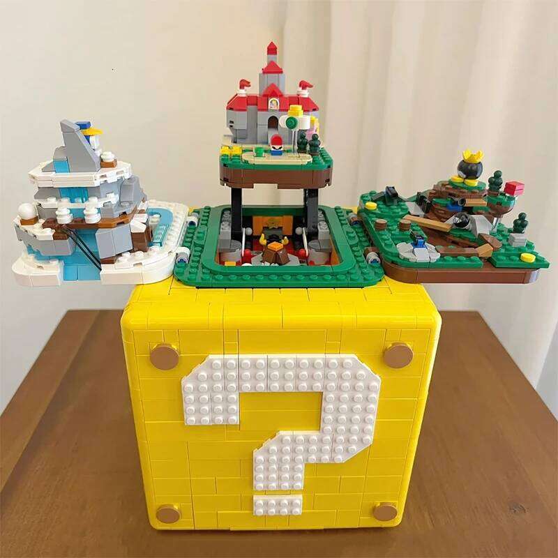 2064PCS Creative 64 Question Mark Block Building Blocks Compatible Game Props Model Assembly Bricks Toys Gift For Kids Boy Adult Z260305