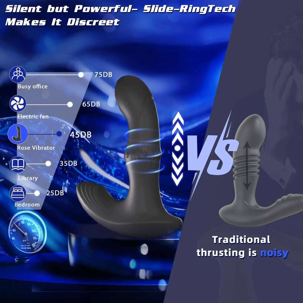HESEKS Remote Control Wiggling Prostate Massager with Beaded Thrusting Ring Vibrating Anal Butt Plug Adult Sex Toys for Men 18+ W260305