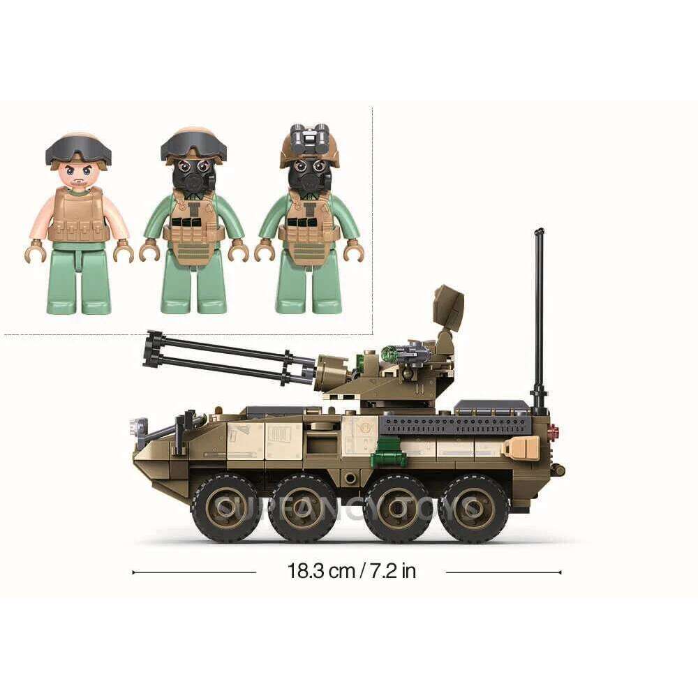 Sluban 310PCS OEF Stryker-ADS Military Air Defense System Building Blocks Set Bricks Educational Toys for Children Z260305