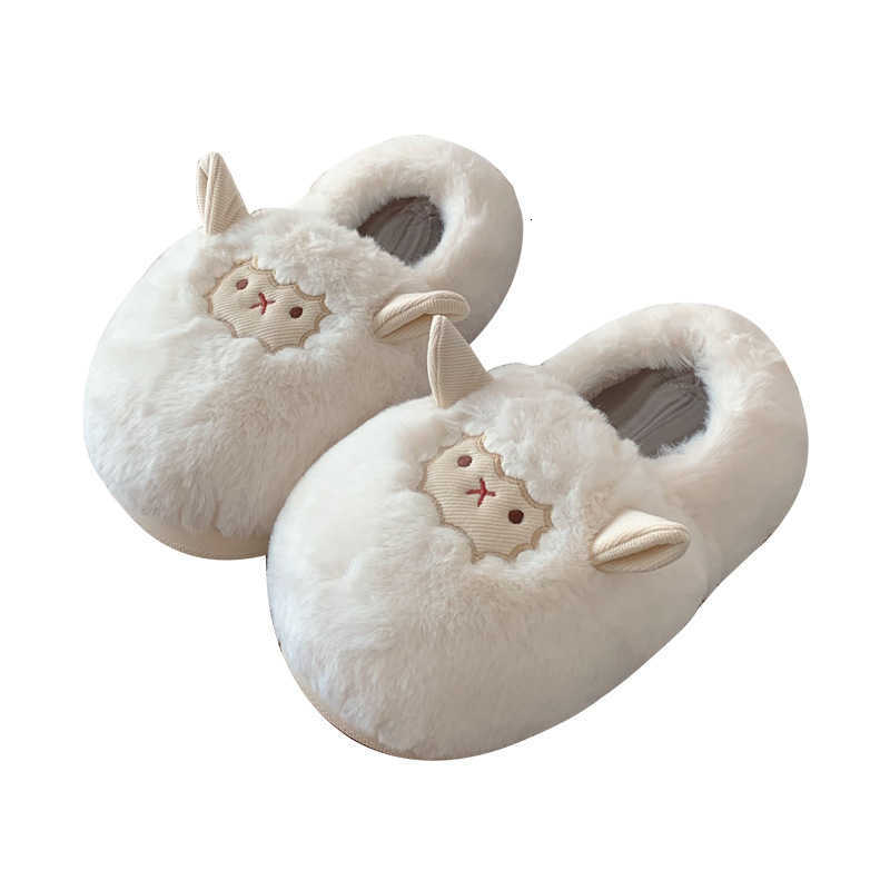 Bedroom warm cotton slippers all inclusive heel soft soled moon shoes womens new winter cartoon small sheep thick soled plush shoes S260305