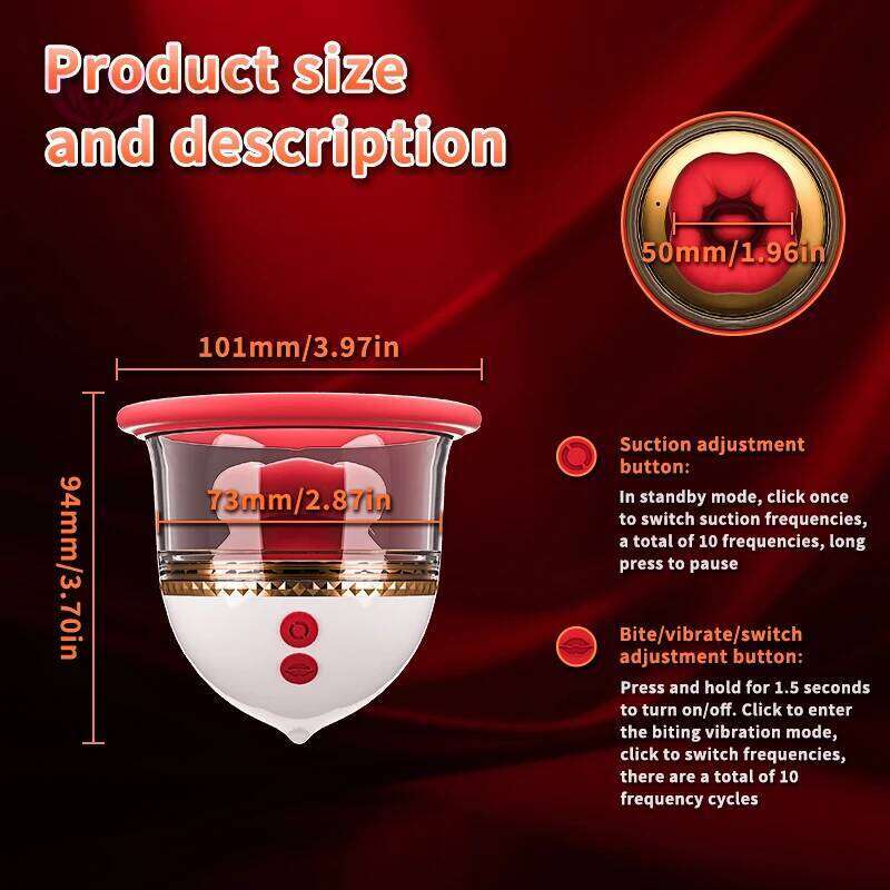 Big Mouth Breast Massage Female Masturbation Toy Nipple Licking Clitoral Stimulator Rose Sucking Vibrator for Sexual Pleasure W260305