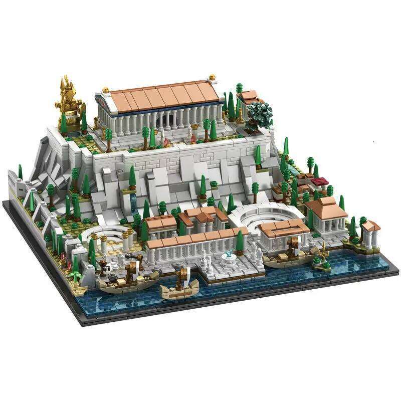 MOC Greece Acropolis of Athens Amphitheatre Building Block Kit Modular Castle Tower Architecture Brick Model Toy Kid Gift Z260305