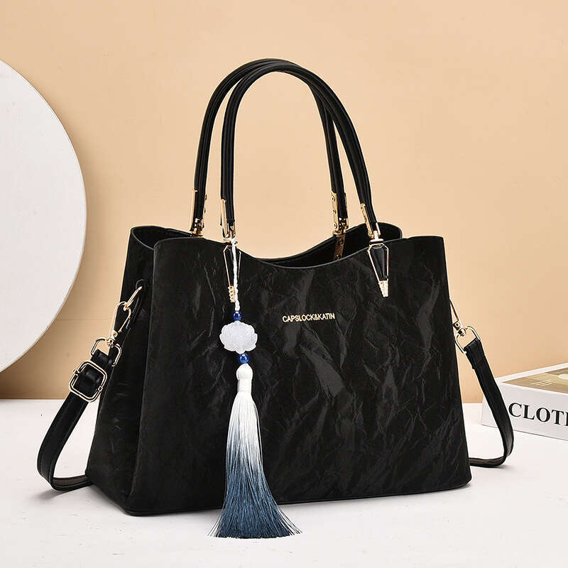 Tote New Chinese Style Women S Handbag Large Capacity Textured Shoulder Crossbody Bag Wholesale