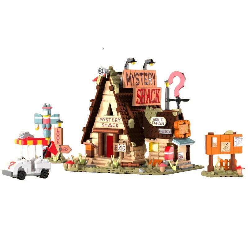 1125PCS/set Gravityed Fall House Building Block Kids Toy for Adults Gifts Farm Architecture Model Bricks Desktop Decor Ornament Z260306