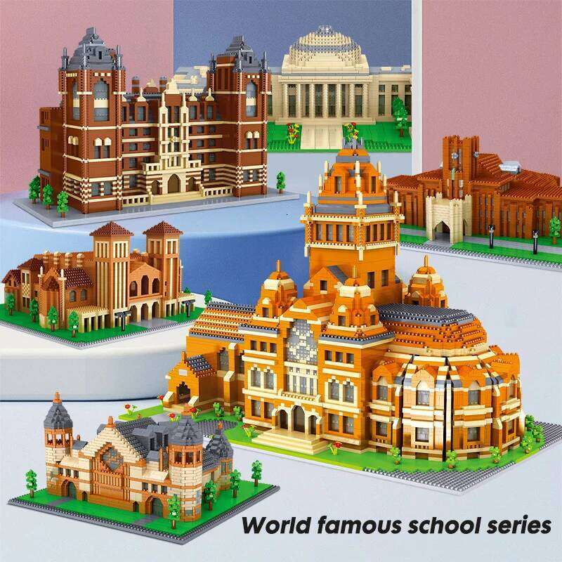 5379PCS City Mini World Famous School Series Architecture Model Building Blocks Educational Bricks Toys for Children Gifts Z260305