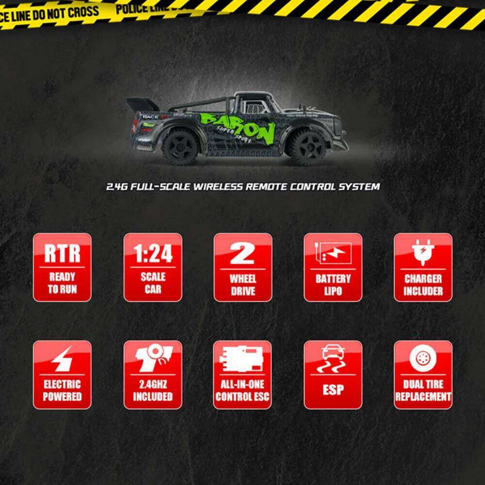 1:24 RC Model 2.4GHz RTR Scale with WIFI FPV HD Camera ESP LED Light Electric Car Remote Control Toys for Children Boys Gift C260305