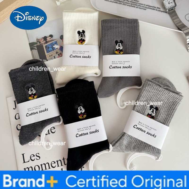 Disney 5 Pairs Mickey Mouse Crew Socks Middle Tube Streetwear Soft Breathable Cotton Casual Socks Funny Fashion Socks Gifts New H260306