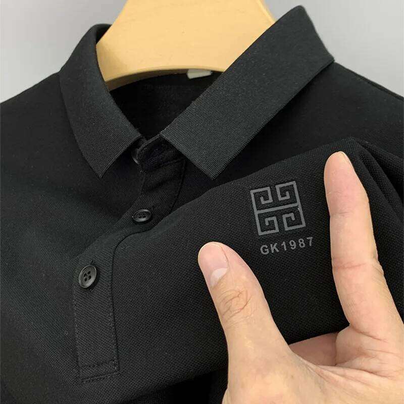 Pure Cotton Summer Men's Short T-Shirt Casual Lapel Embroidered POLO Shirt Versatile Breathable Half Sleeved Top For Men