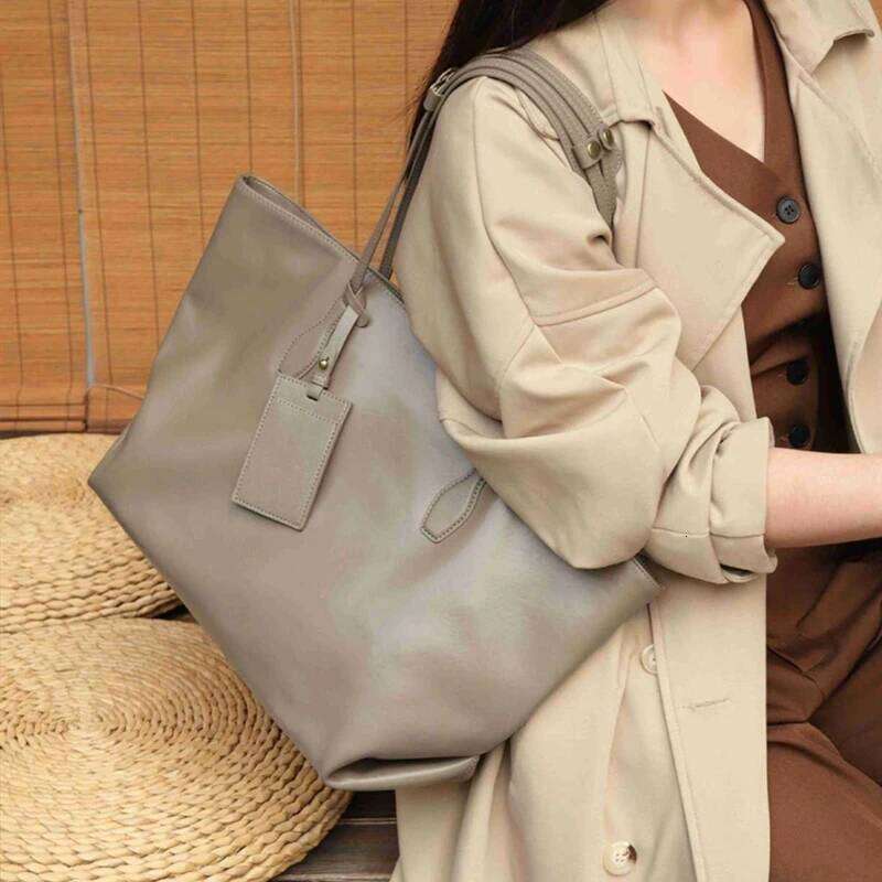 Burminsa Cowhide Genuine Leather Soft Large Tote Shoulder Bags For Women Luxury Big Shopping Work Ladies Handbags TIANOUDAISHU