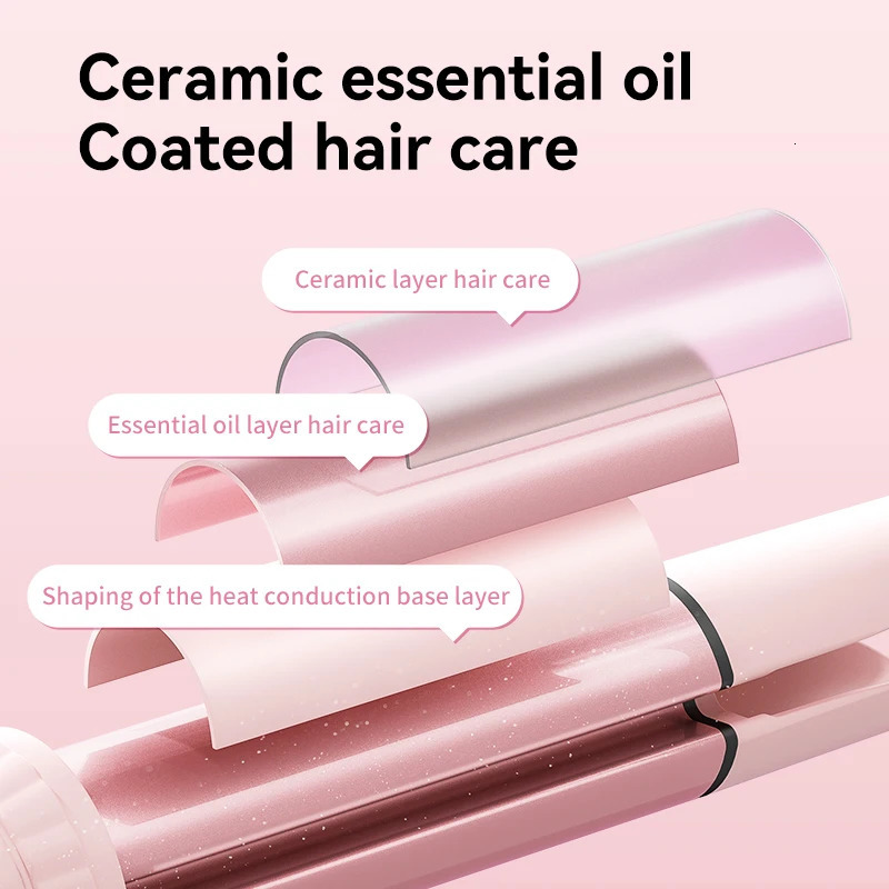 32mm Automatic Curling Iron with Negative Ion Ceramic Hair Care Buzzer Timer 4 Temperature Settings for Long Lasting Waves 260305