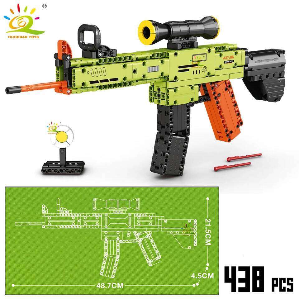 HUIQIBAO 98K AK47 Assault Rifle Model Blocks Military Army Weapon Pistol Building Block Imitation Gun Brick Toy for kid Z260306