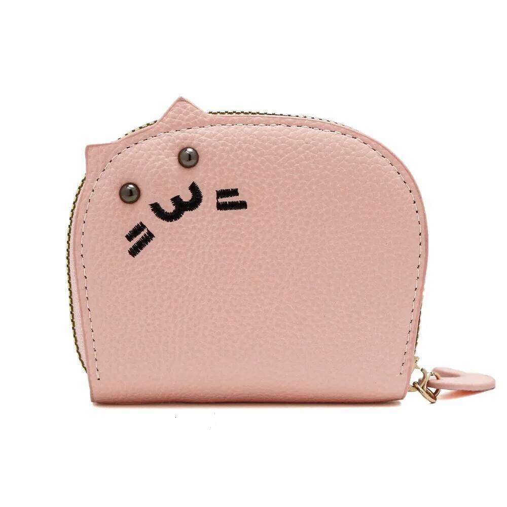 Women's Wallets New Cartoon Cat Compact Kawaii Cute Fashionable Trendy Small Card Bags Portable Large Capacity Coin Purses Girl C260304