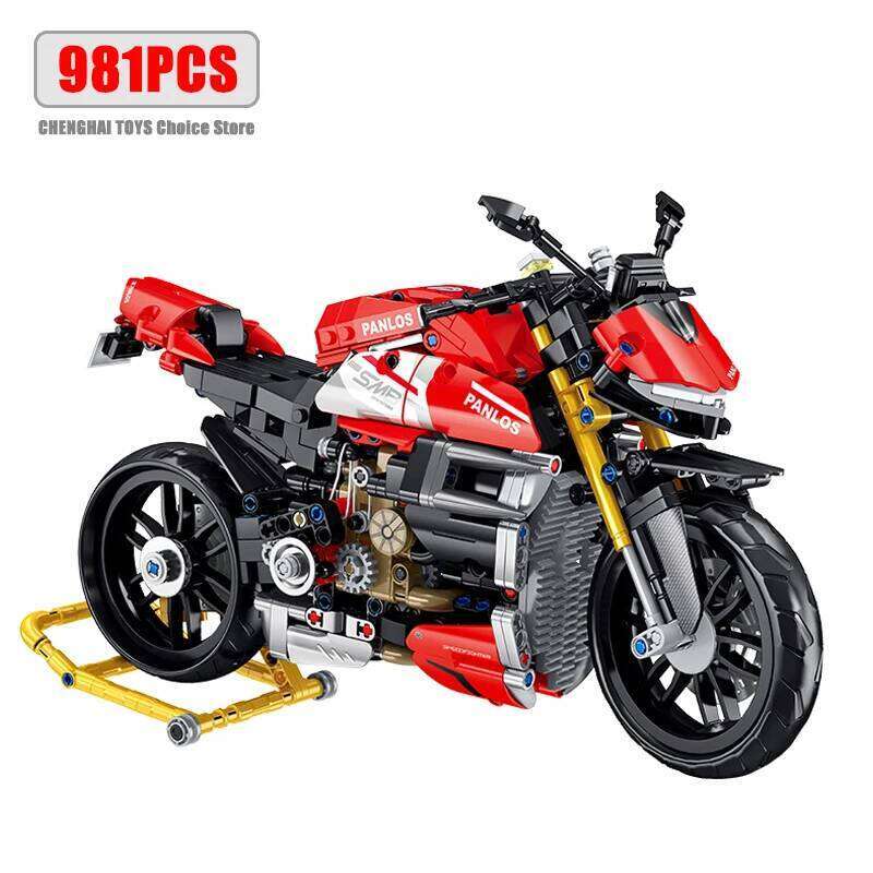 981Pcs City Technical Locomotive Motorcycle Building Blocks MOC Speed Supercar Motorbike Model Bricks Boy Toy for Childrens Gift Z260306