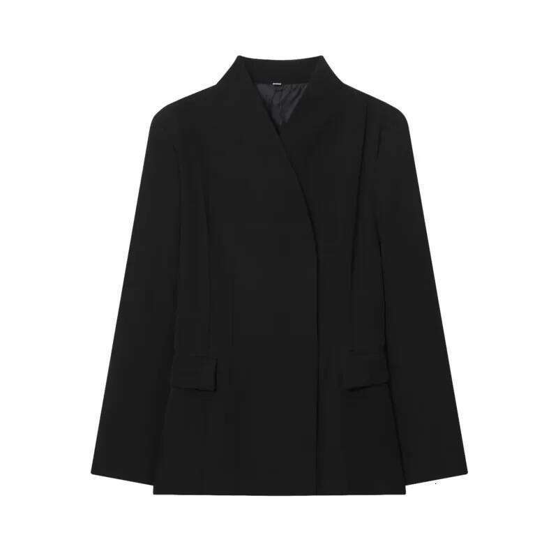 Autumn Women Simple Blazer V Neck Long Sleeve Women's Casual Pocket Coats Chic Female Tops
