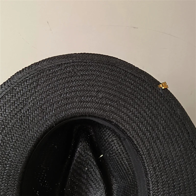 Fashion RB Letter Cowboy Straw Men Summer Panama Jazz Hat Outdoor Holiday Beach Sun Hat Wholesale 260303 - view 7
