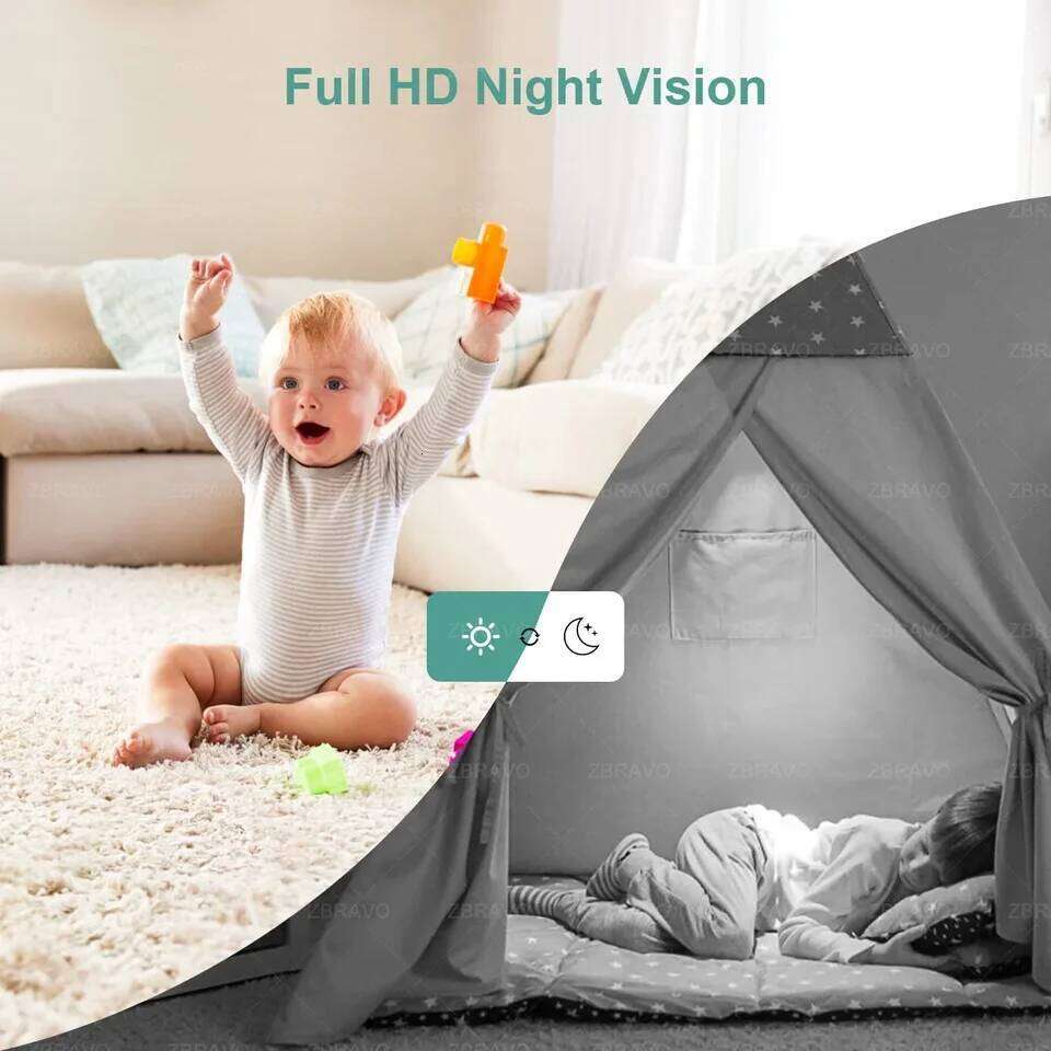 ICSEE Mini Wifi FHD 3MP Color Night Vision Two Way Audio Auto Tracking Indoor Use Baby Monitor Wireless Security Camera 26W0306