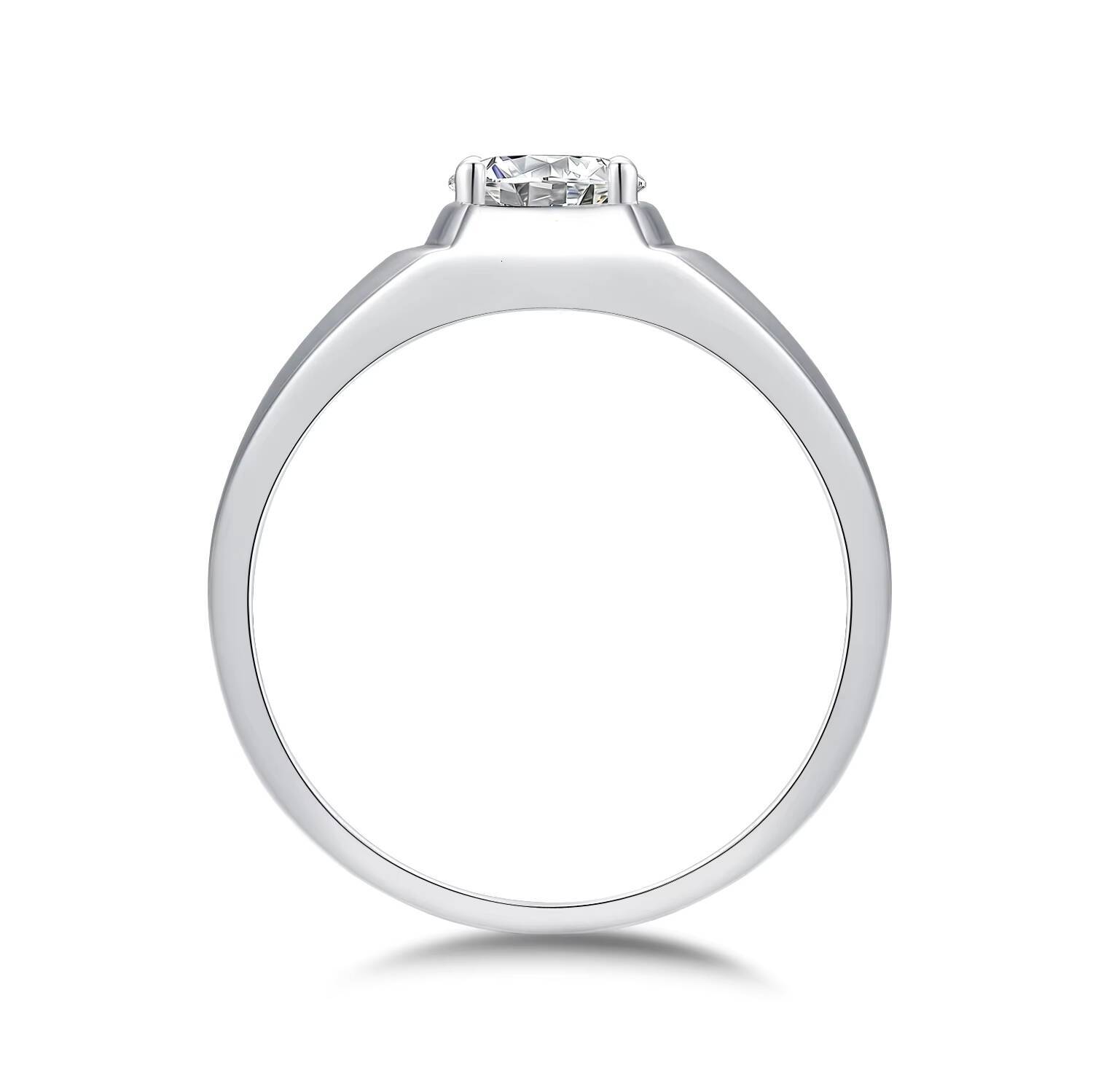 Wholesale Custom 925 Sterling Silver Mans Wedding Classic Ring 1 VVS D GRA Certified Moissanite Diamond Jewelry Ring