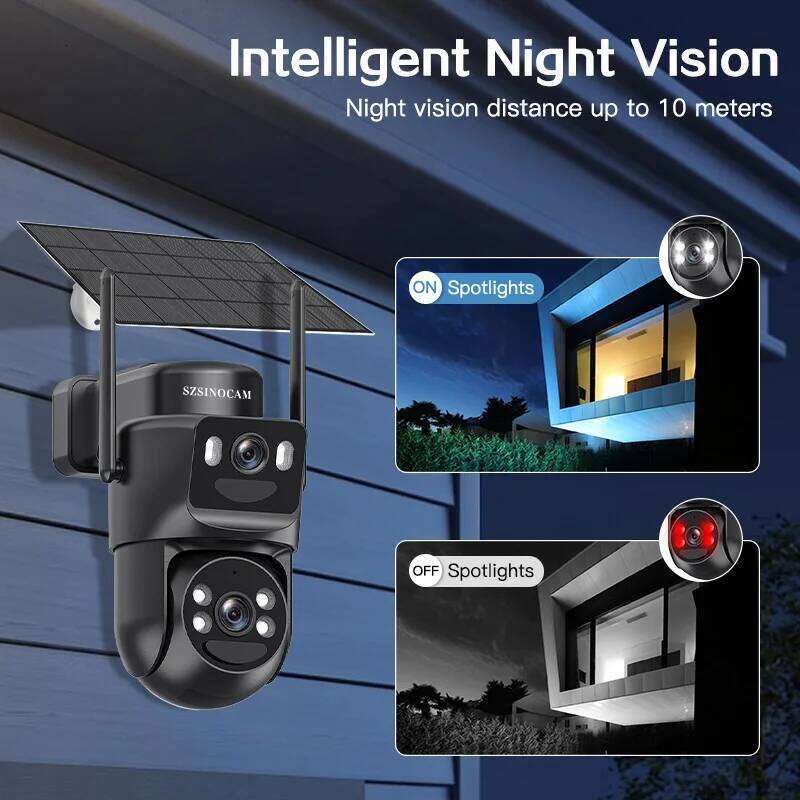 SZSINOCAM Wifi PTZ Outdoor Screens Human Detection Dual Lenses 3MP Security Protection IP Camera Audio 26W0306