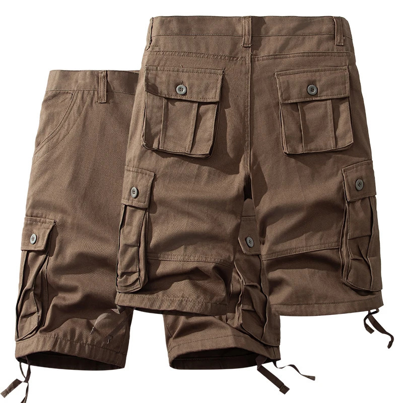 Mens Cotton Shorts Cargo Knee Pants Tactical Casual Sports Shorts Man Hiking Fishing Y2K Clothes 260306