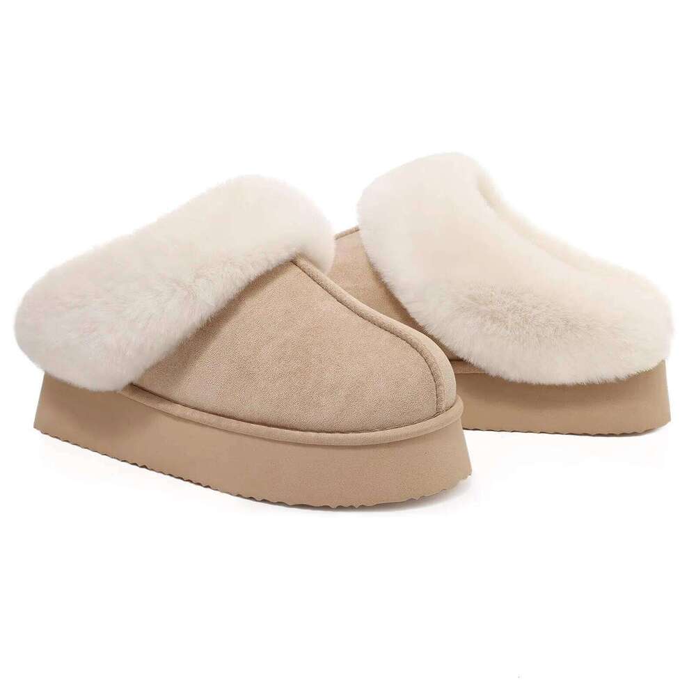 Litfun Winter Fuzzy for Women Fluffy House Warm Faux Fur Bedroom Slides Indoor Outdoor Plush Lining Slippers