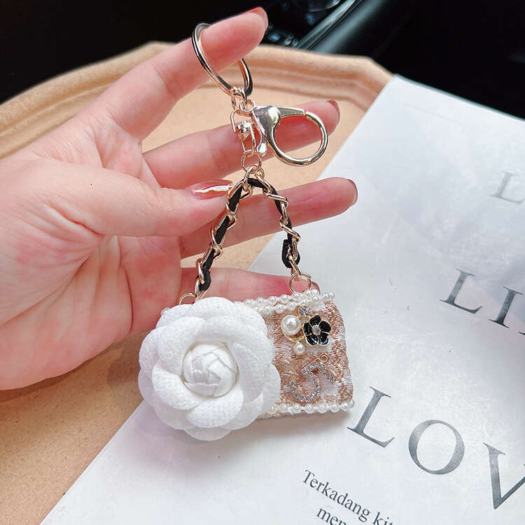 Fashion Camellia Phone Model Personalized Creative Bag Pendant Car Keychain for Women