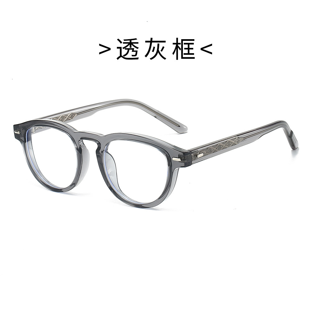 New 25 retro trendy round frame flat TR90 pin anti-blue light student pseudo-no-makeup glasses for men and women