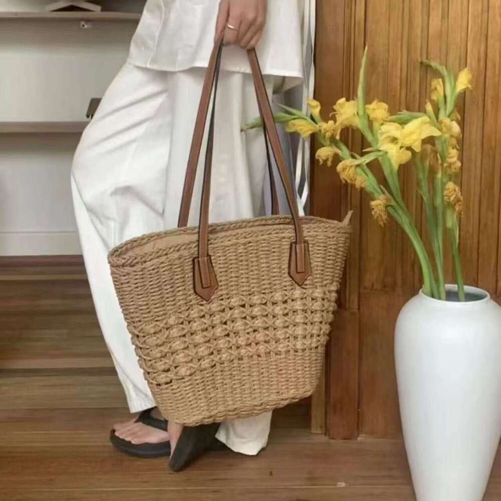 Hollow Out Bag Women, Capacity Versatile Woven Shoulder Commuting Straw Bag, Large Tote For Beach