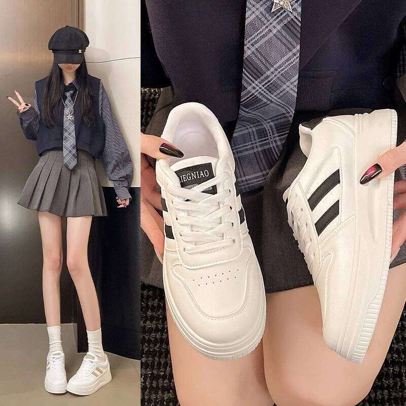 2026 New Women's Fashion Casual Shoes Outdoor Anti-Slip Wear-Resistant Sports Thick Soles Lacing Low-Top Sneakers