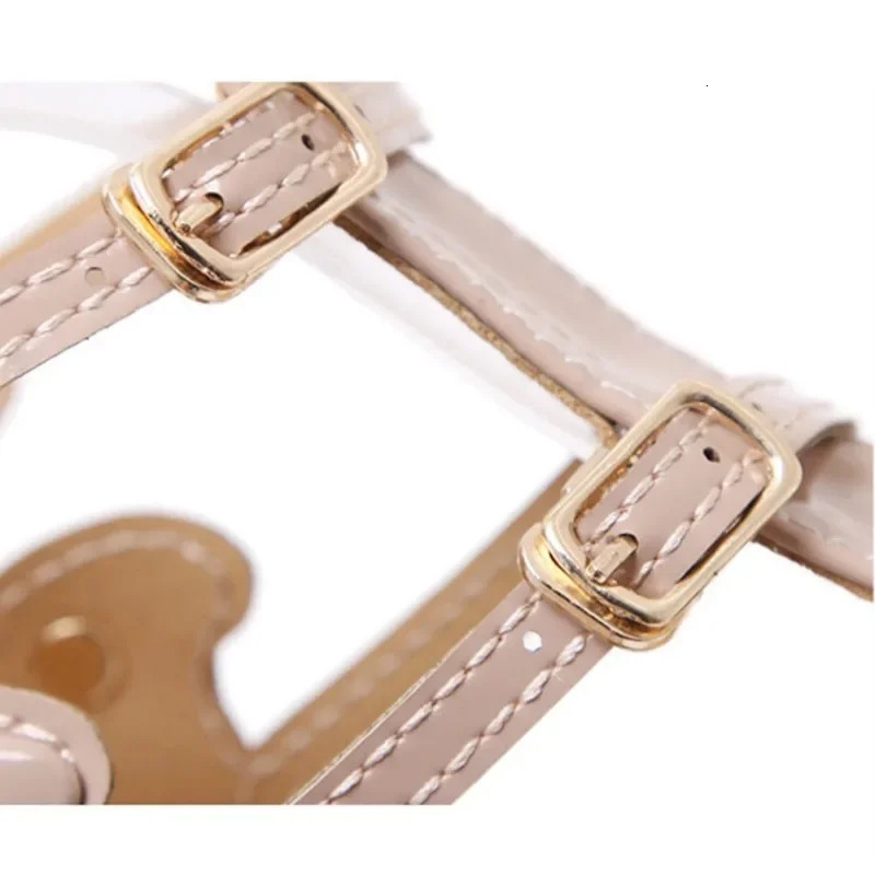 Rome Style Metal Wings Stiletto Womens Sandals Gold Patent Leather High Heels Fashion Ladies Open Toe Double Buckle Party Shoes 260306