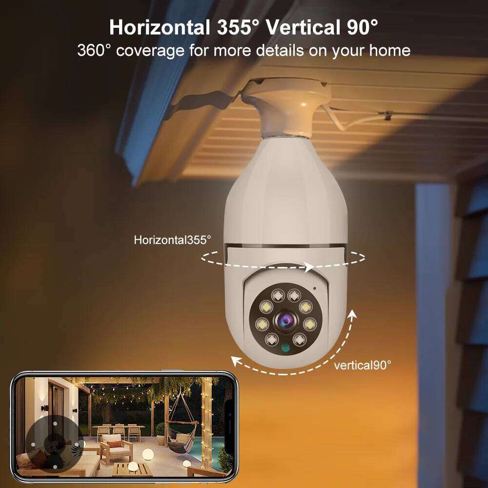 Tuya 2.4G/5G Dual-Band Bulb 3MP/4MP/5MP WiFi Two Way Voice AI Human Detection Night Vision E27 Camera Surveilance Cam 26W0306