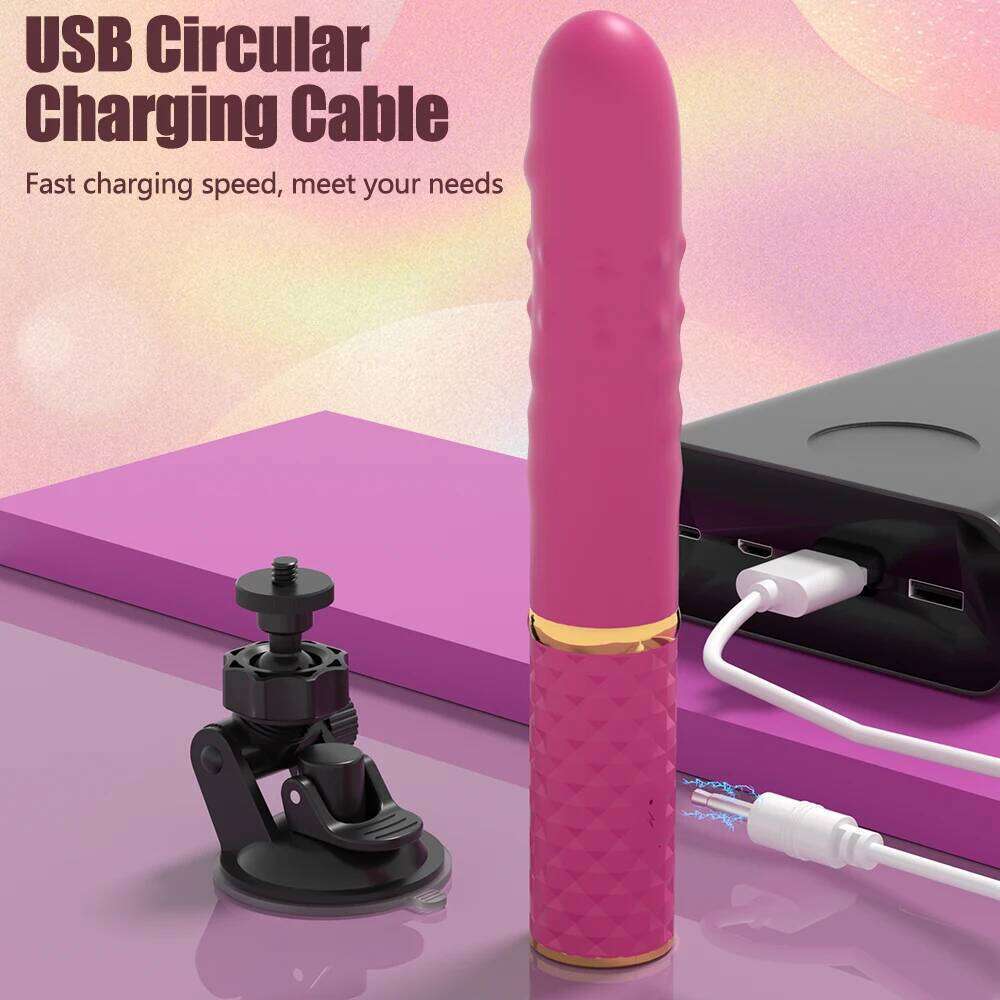 Beginner Automatic Telescopic Dildo Vibrator With Suction Cup G Spot Orgasm Massager Anal Plug Stimulator Sex Toy for Women W260305