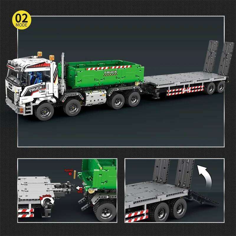 2852PCS Technical Crane Vehicle Building Blocks Hook Lifting Truck Car Trailer Tow Model Bricks Toy For Kids Holiday Gifts Z260305