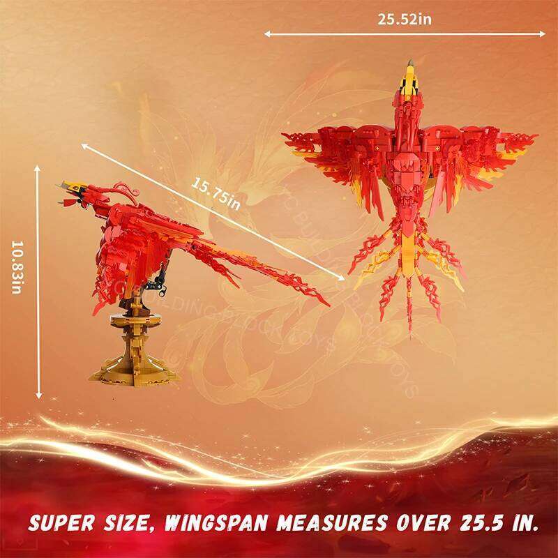 Magic Movie Fire Phoenix Building Blocks Bricks Chinese Mythical Animal Bird Fly Divine Beast Model Assembled Toys For Kids Gift Z260305